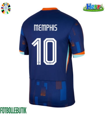Nederländerna Memphis Depay #10 Bortatröja EM 2024 Kortärmad